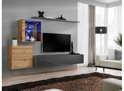 Wand Regal Komplett Set Designer Wunnzëmmermiwwelen Luxus Miwwel Holz Ariichtung