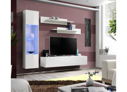 Wunnzëmmermiwwelen a Wäiss Wunnwand Designer Luxus TV Stänner Häng Vitrin Regaler