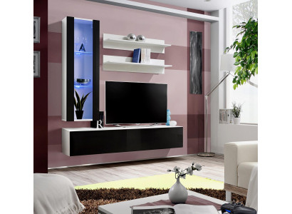 Design hängend Vitrine Regaler Wohnwand Set 4 Deeler Wunnzëmmer TV-Ständer Miwwelen