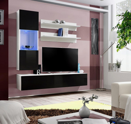 Luxus Holzmiwwel Wunnwand Designer Ausrëschtung Komplett Set 4 Stéck Wunnzëmmer