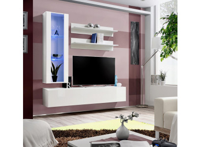 Komplett TV-Stännermöbel Designer Miwwelset 4-tlg Lowboard Hänkvitrinn