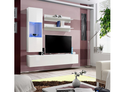 Wunnwand Garnitur TV-Stänner Lowboard Designer Hänkvitrinn Holz Ariichtung