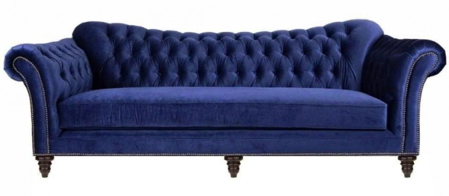 Blo Chesterfield Wunnzëmmer Modern Design Canapéen Sofa Designer Miwwelen Stoff