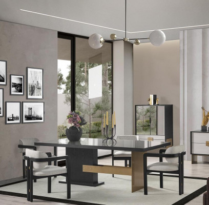 Designer Iessgrupp Luxus Garnitur Iessdësch 8x Stull Iesszëmmer Miwwelen