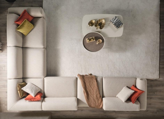 Beige Wunnzëmmer Sofa Designer Eckcanapé L-Form Luxus Couch Polstermobilar
