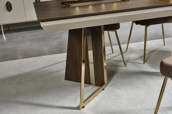 Luxuriéist Iesszëmmer Set Stilvolle Iessdësch 6x Still Kommode Spigel