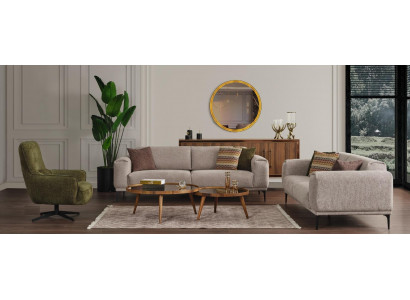 Wunnzëmmer Couchgarnitur Designer Set 3+2+1 Sëtzer Luxus Polster Miwwelen