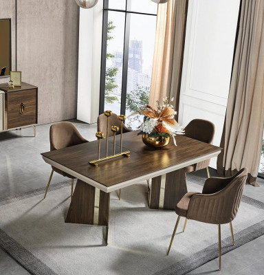 Perfekte Iesszëmmersgarnitur Set Iessdësch 6x Stull Komplett Set Luxus 7tlg