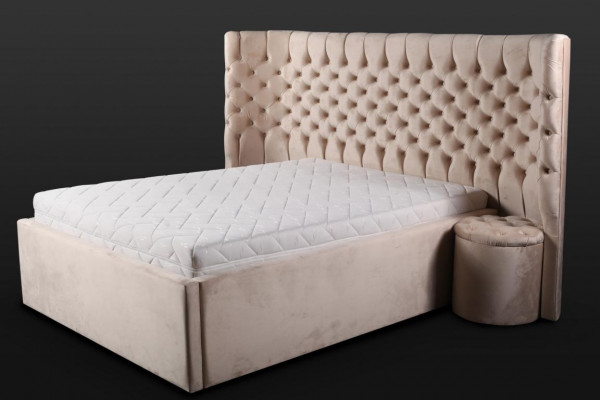 Beige Chesterfield Duebelbett Modern Schlofzëmmer Miwwelen Luxus Better