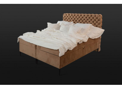 Brongen Chesterfield Duebelbett Luxus Boxsprangbett Schlofzëmmer Better