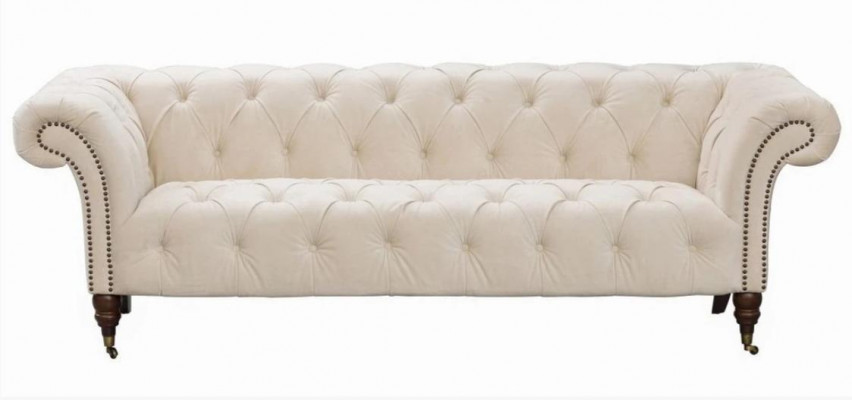 Beige Chesterfield Drësëtzer Modern Design Couches Stoff Sofa Designer Miwwelen