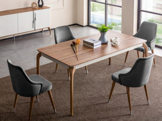 Luxus Iesszëmmer Set Iessdësch 6x Still 7 Stéck Modern Dësch Iessgrupp nei