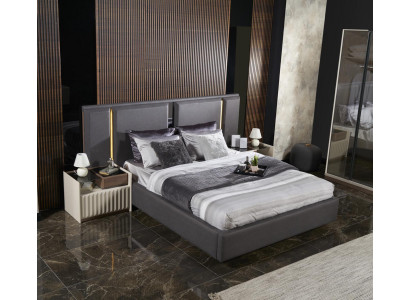 Modern Set Schlofkummerbett 2x Nuetsdëscher 3tlg Luxus Komplett Set Design