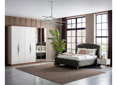 Luxuriéist Schlofzëmmer Set Luxus Komplett Bett 2x Nuetsdëscher Modern 3-Teileg Nei