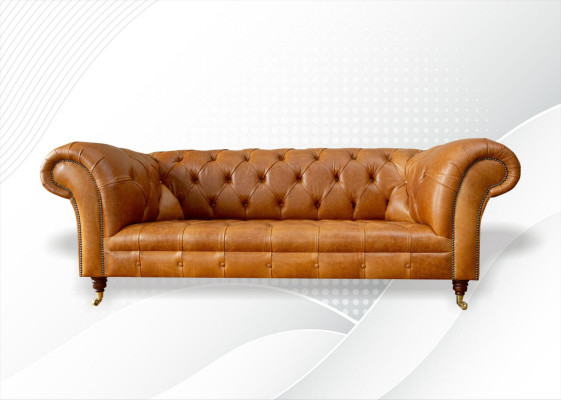 Chesterfield 3-Sëtz Couche Nossbroot Modernen Design Lieder Sofa Kreativ Miwwelen
