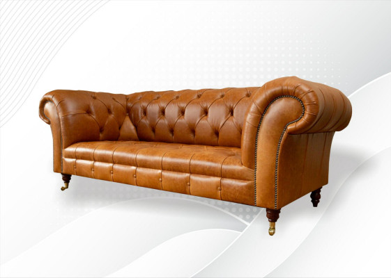 Chesterfield 3-Sëtz Couche Nossbroot Modernen Design Lieder Sofa Kreativ Miwwelen
