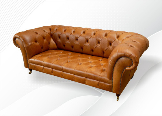 Chesterfield 3-Sëtz Couche Nossbroot Modernen Design Lieder Sofa Kreativ Miwwelen