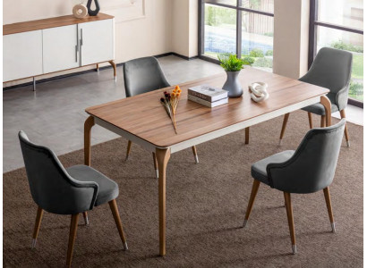 Luxus Iessdësch Iesszëmmerdësch Iesseck Dësch Iesszëmmer Modern Holz Brong