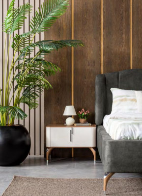 Schlofzëmmer luxuriéise Nuetsdësch Bäistelltdësch Design Modern Neit Wäiss Holz