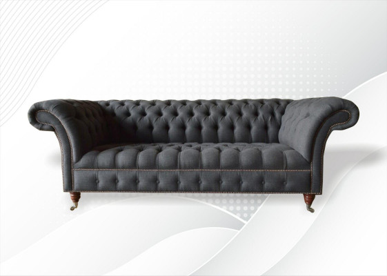 Chesterfield 3 Sëtz Textil Donkelschof Moderne Design Sofaen Sofa Miwwelen Designer