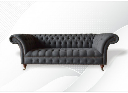 Chesterfield 3 Sëtz Textil Donkelschof Moderne Design Sofaen Sofa Miwwelen Designer