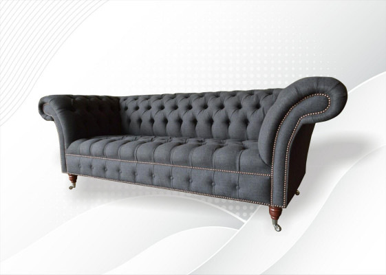 Chesterfield 3 Sëtz Textil Donkelschof Moderne Design Sofaen Sofa Miwwelen Designer