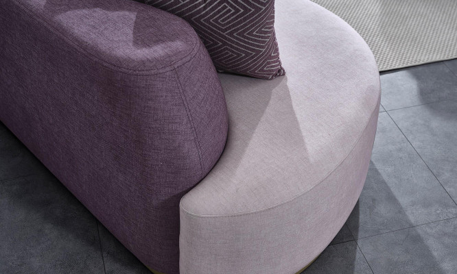 Canapéensemble Grouss Wunnlandschaft Rosa Stoffsofa Modern Set 7-Deeler