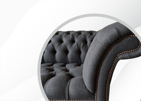 Chesterfield 3 Sëtz Textil Donkelschof Moderne Design Sofaen Sofa Miwwelen Designer