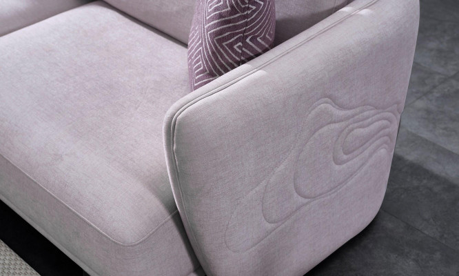 Wunnlandschaft Sofagarnitur Grouss Rosa Stoffsofae Modern Set 5tlg Sofa