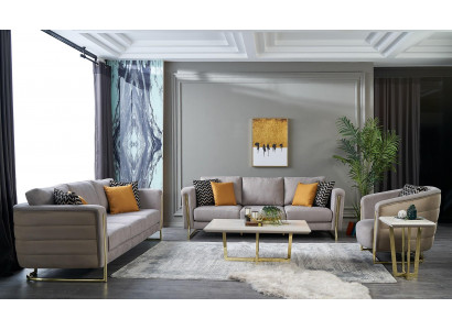 Couchgarnitur Stoffsofa Sofagarnitur Polstersofa Gro Modern Set 3tlg