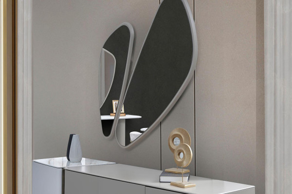 Garnitur Kommode mat Spigel Schaf Modern Schlofkummer Set Wäiss