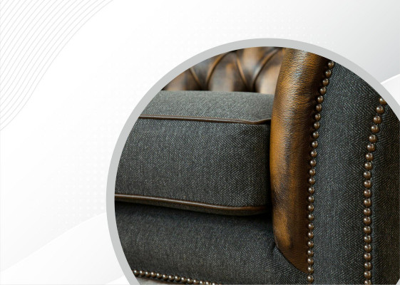 Chesterfield Giel Lieder Designer Modern Design Miwwelen Luxus Wunnzëmmer 3Sëtzer