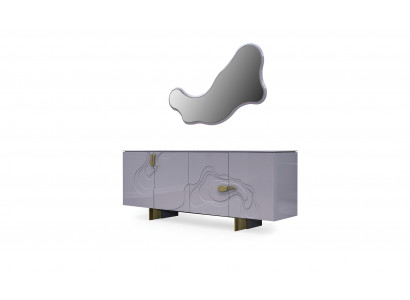 Anrichte Garnitur Sideboard mat Spigel Schaf Holz Rosa Iesszëmmer