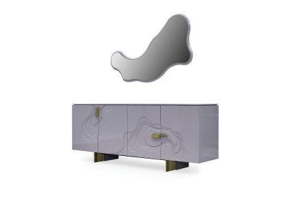 Anrichte Garnitur Sideboard mat Spigel Schaf Holz Rosa Iesszëmmer