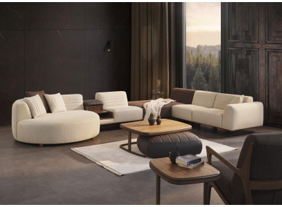 Luxus Sofa Canapé U-Form Polster Miwwelen Wunnzëmmer Eckcanapé Textil Ariichtung