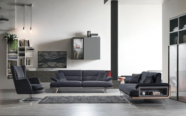 Canapé-Set Living 2x Dräisëtzer Sofa Couch Gepolstert Luxus Ariichtungen