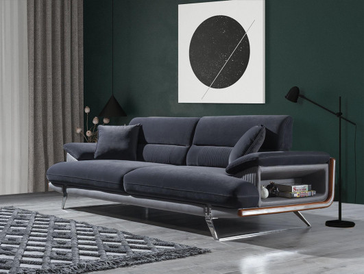 Canapé-Set Living 2x Dräisëtzer Sofa Couch Gepolstert Luxus Ariichtungen