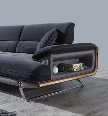 Canapé-Set Living 2x Dräisëtzer Sofa Couch Gepolstert Luxus Ariichtungen