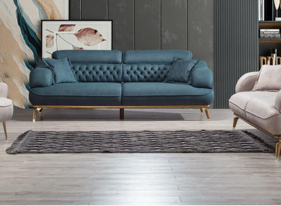 Wunnzëmmer Sofagarnitur 3-Deel Modern Chesterfield 2xDreisëtzer Canapé Design Fauteuil