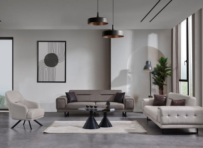 Wunngszëmmer Sofae Komplett Luxus 2x Dräisëtzer Sofa Modern Fotell Ariichtung