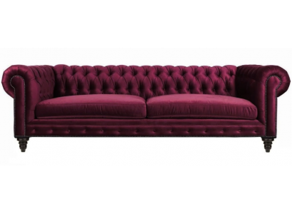 Canapéen Textil Stoff Canapéë Kreativ Miwwelen 3-Sitzer Nei Chesterfield Canapé Burgunderfaarweg