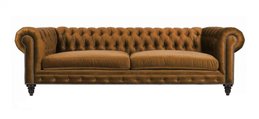 Chesterfield Drësëtzeger Kreativ Miwwelen Textilstoff Orange Neit Wunnzëmmer Modern