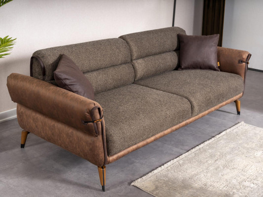 Braune Sofa Zweisëtzer Wunnzëmmer Polstermiwwele Couch Nei Ariichtung