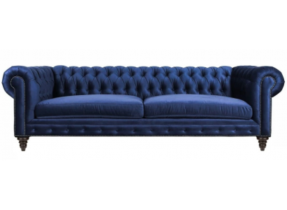 Chesterfield Dräisëtzer Blo Nei Wunnzëmmer Modern Kreativ Miwwelen Textil Stoff