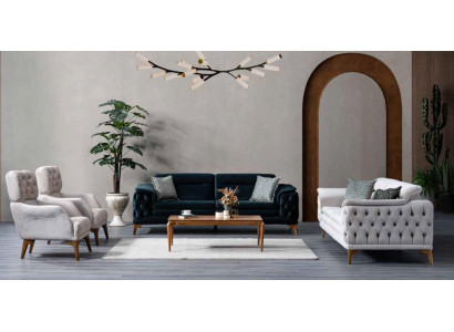 Wunnzëmmer Sofa Luxus Couch Textilmöbel Polstersofa Neit Holzgestell -