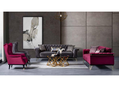 Rosa Fautëuil Luxus Designer Wunnzëmmer Einsëtzer Cocktailsessel Holz