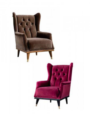 Rosa Fautëuil Luxus Designer Wunnzëmmer Einsëtzer Cocktailsessel Holz