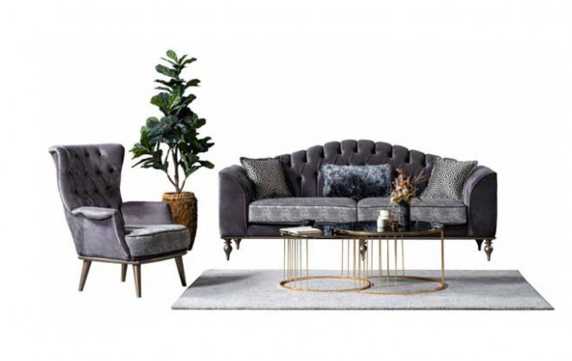 Groe Stull Textil Lounge-Stull Einsëtzer Polstersëtz Wunnzëmmer Holz