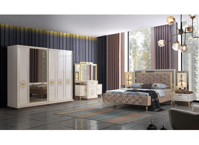 Schlofzëmmer Bett Design Ariichtung Luxus Polsterbette brong Modern