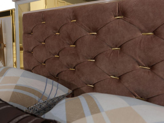Schlofzëmmer Bett Design Ariichtung Luxus Polsterbette brong Modern